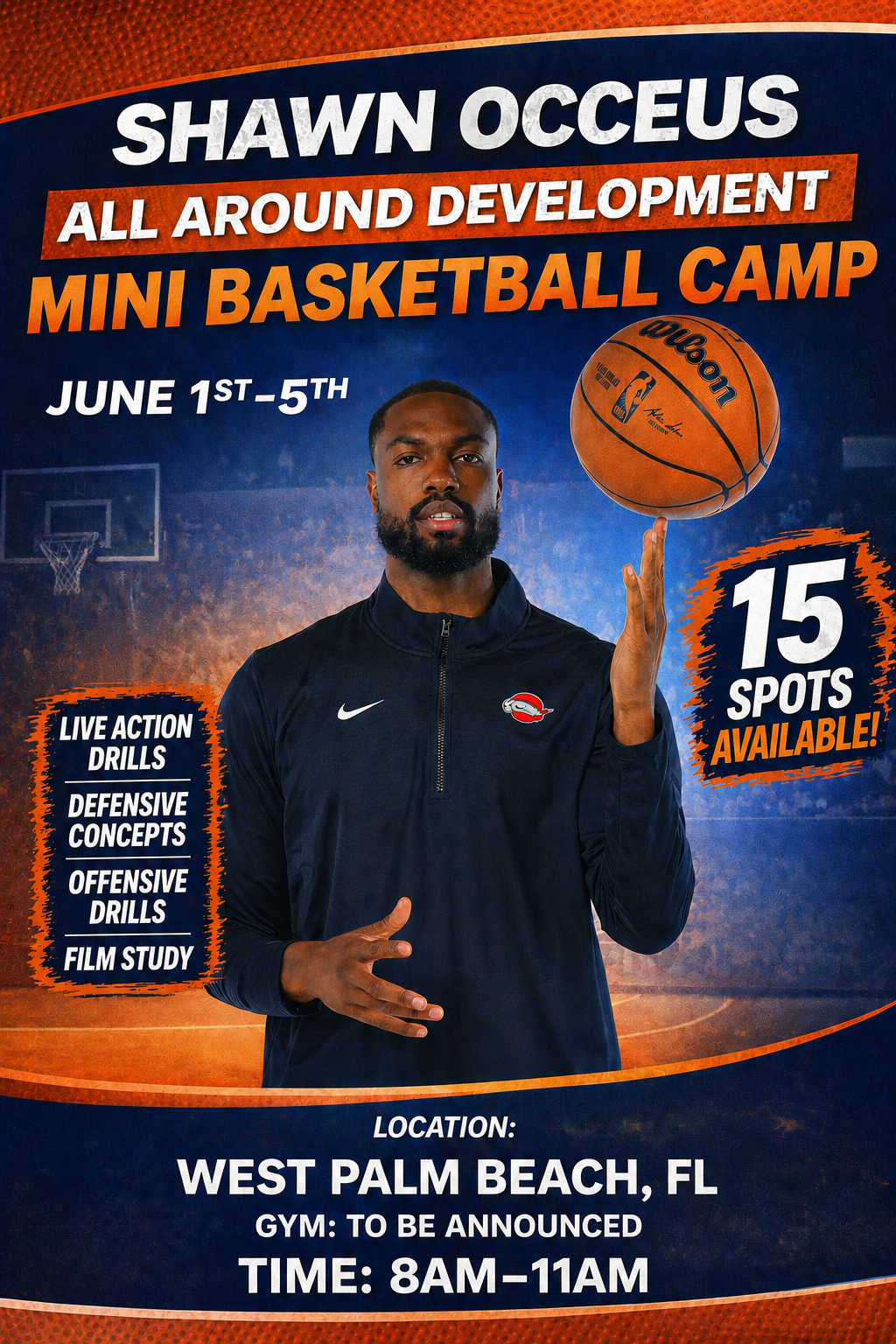 2026 Shawn Occeus Mini Basketball Camp Flyer